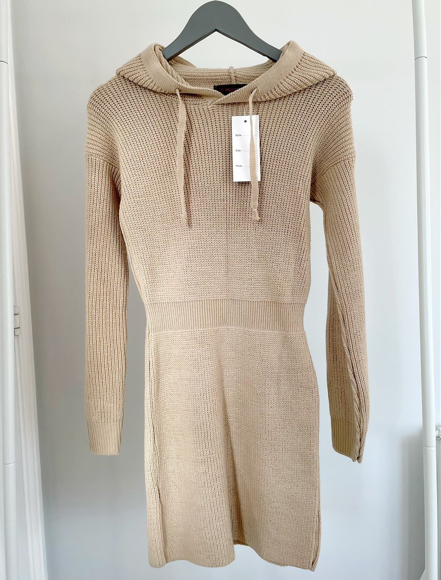 Taupe Knitted Jumper Dress
