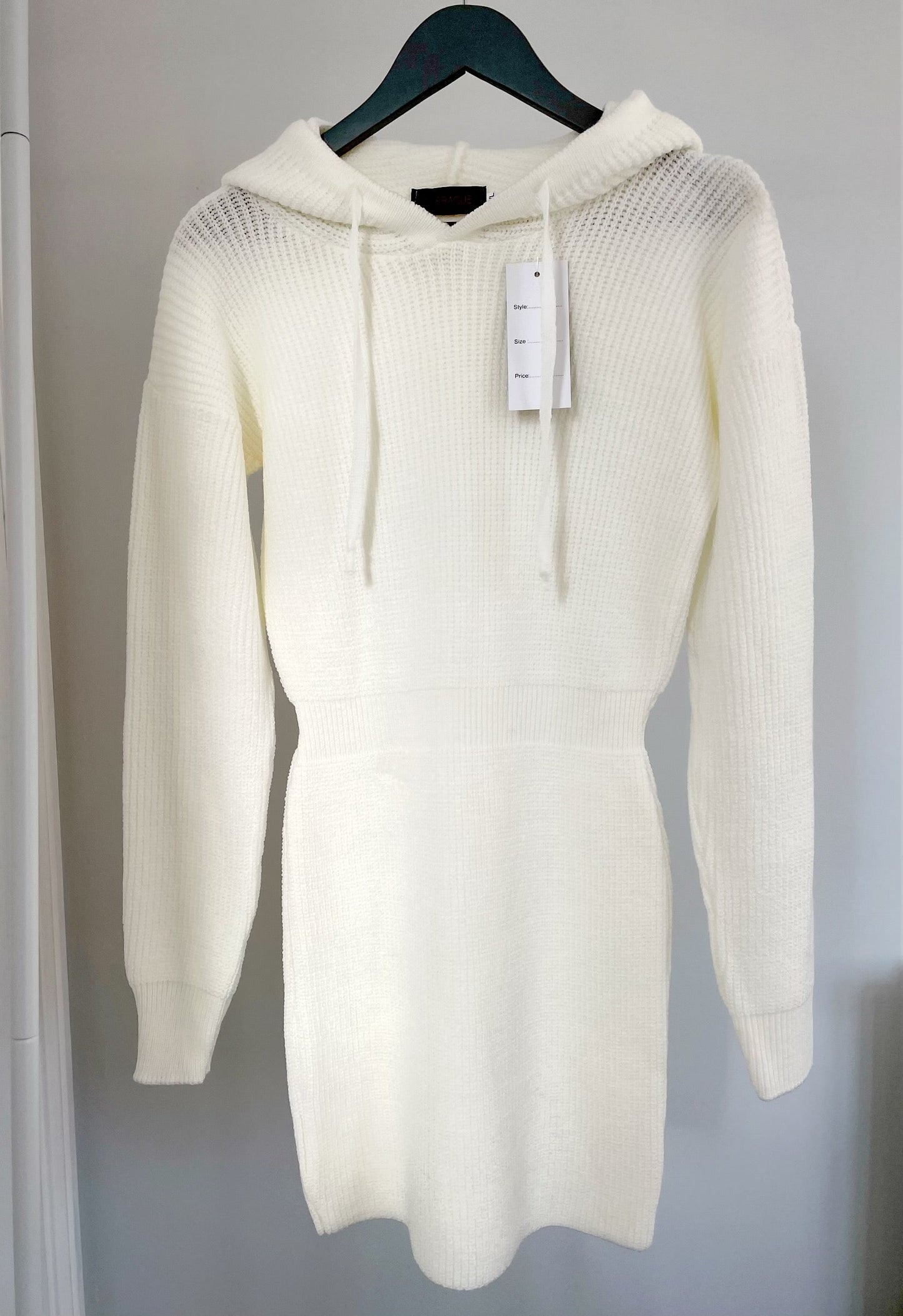 White Knitted Jumper Dress