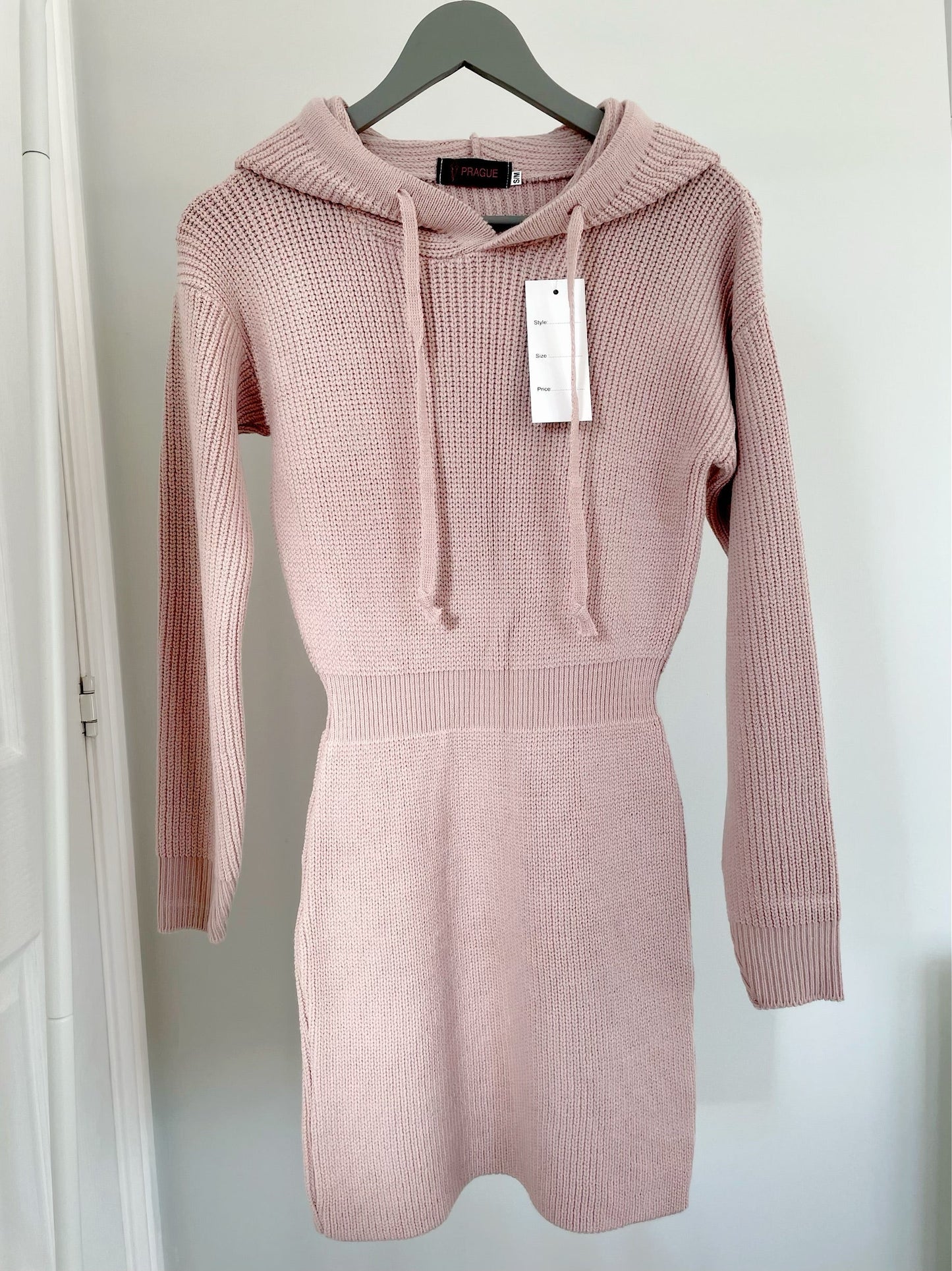 Pale Pink Knitted Jumper Dress