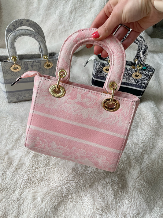 Baby Pink D-Lite Tote Handbag with Crossbody Strap